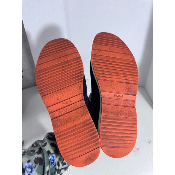 "SWIMS" Mens Barry Oxford Navy Knit Mesh Dress Lace Up NO INSOLES NO LACES SZ 9 - Picture 7 of 7